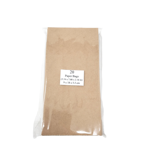 Paper Bags, XS (20 units/pack, 3.5 x7.08 x2.16 in)