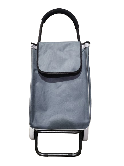 Shopping Bag, w/ Wheels, Large (Black/Grey)