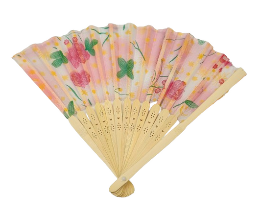 Hand Fan, Printed Fabric (Random Color)