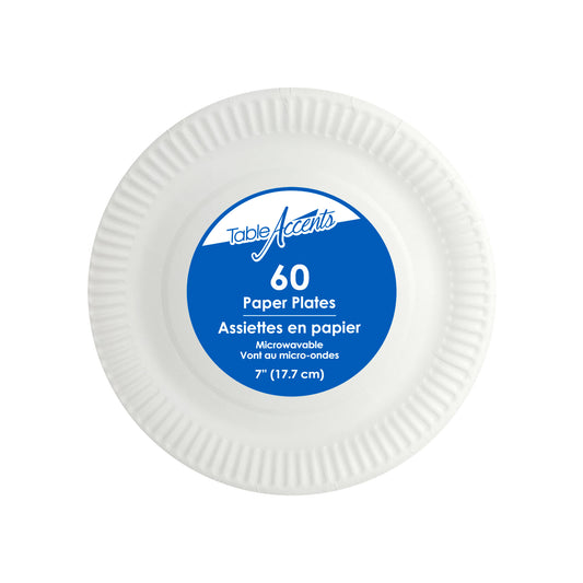 Disposable Paper Plate, 7" (60 units/pack)
