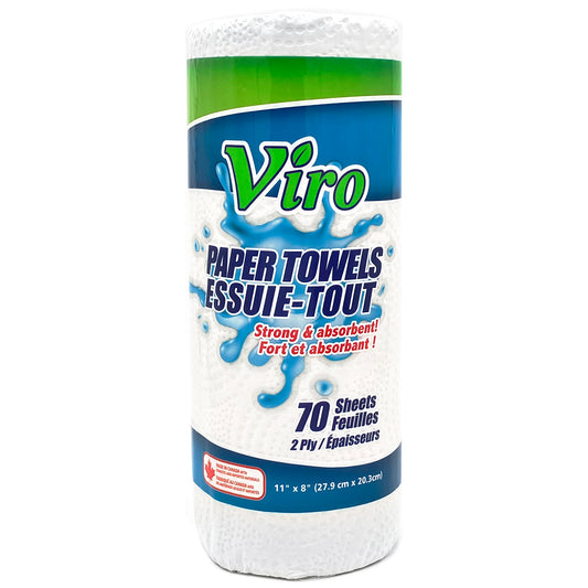 Paper Towels – 11″ x 8″ – 2 ply – 70 Sheets