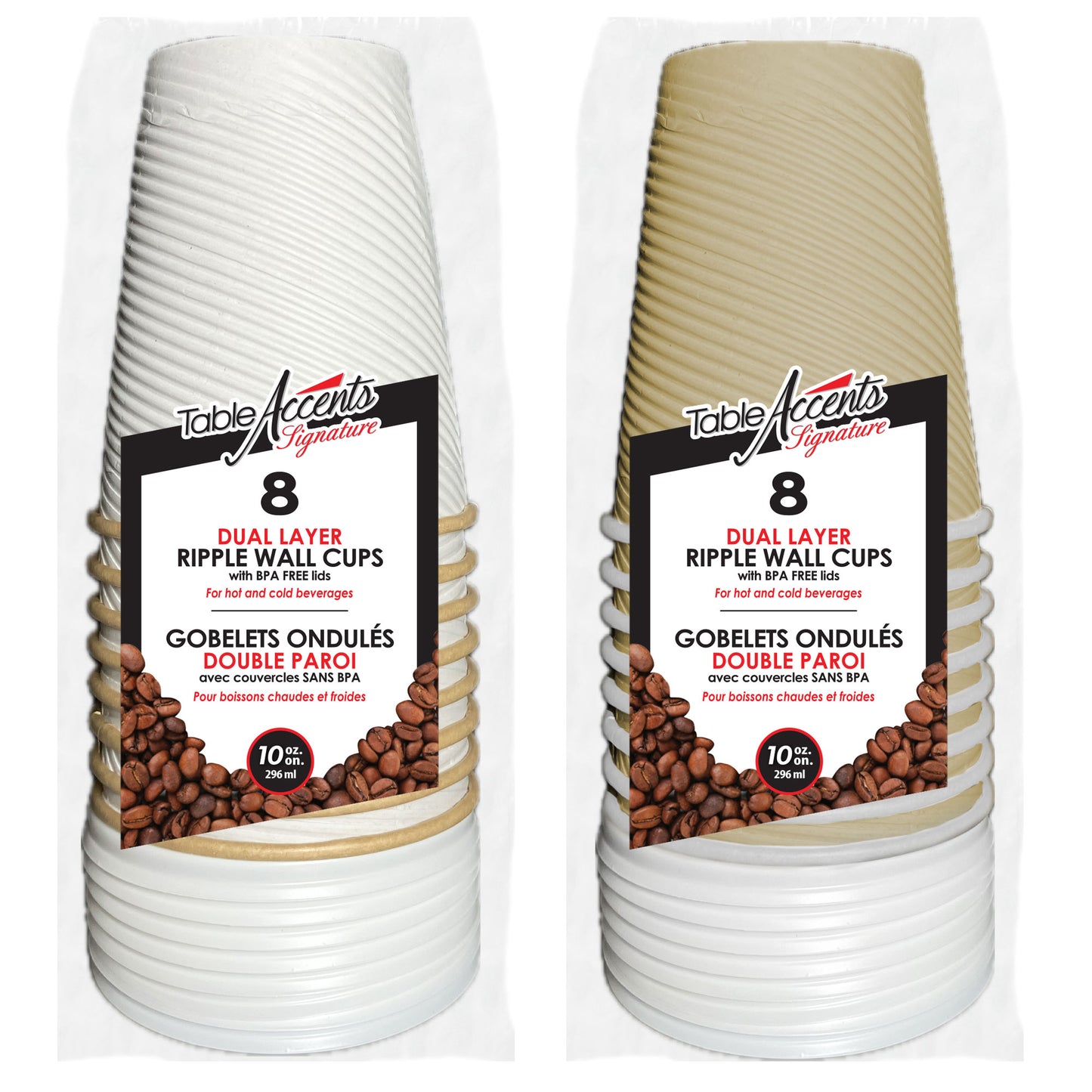 Paper Cups, w/ Lid, 10oz (8 units/pack)