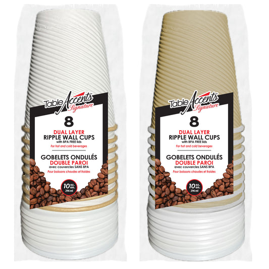 Paper Cups, w/ Lid, 10oz (8 units/pack)