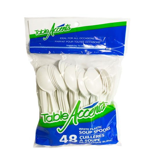 SPOONS, White Plastic, Soup (48 units/pack) (Copy)