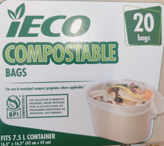 Garbage Bag, Composable, 7.5L (20 units/pack)