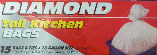 Garbage Bags, KITCHEN, 49.2L Tall (15 units/pack)