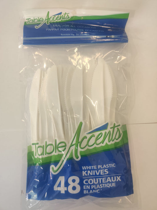 Plastic Knives, plastic, Disposable, Cutlery (48 units/pack)