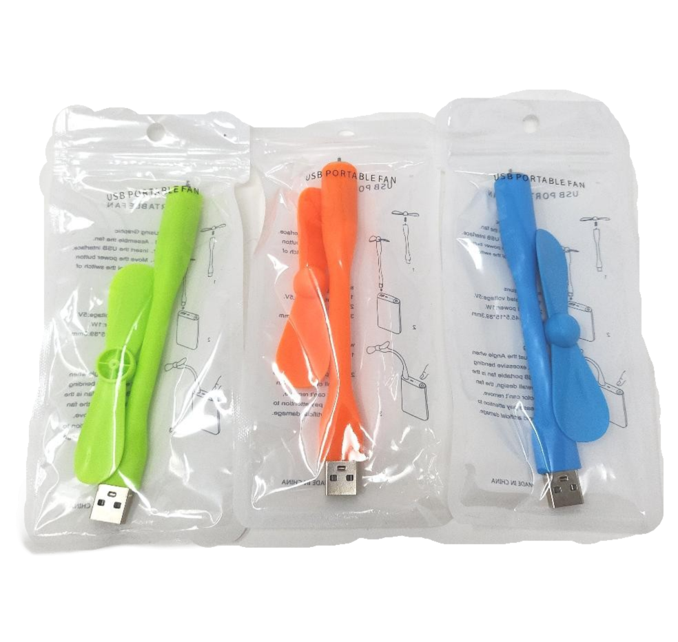 Fan, USB Portable (Green/Orange/Blue)