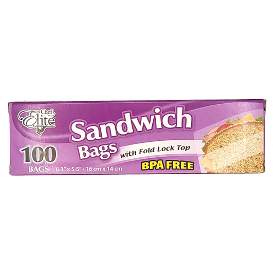 Storage Bag, Sandwich, Fold-Top (100 units/pack)