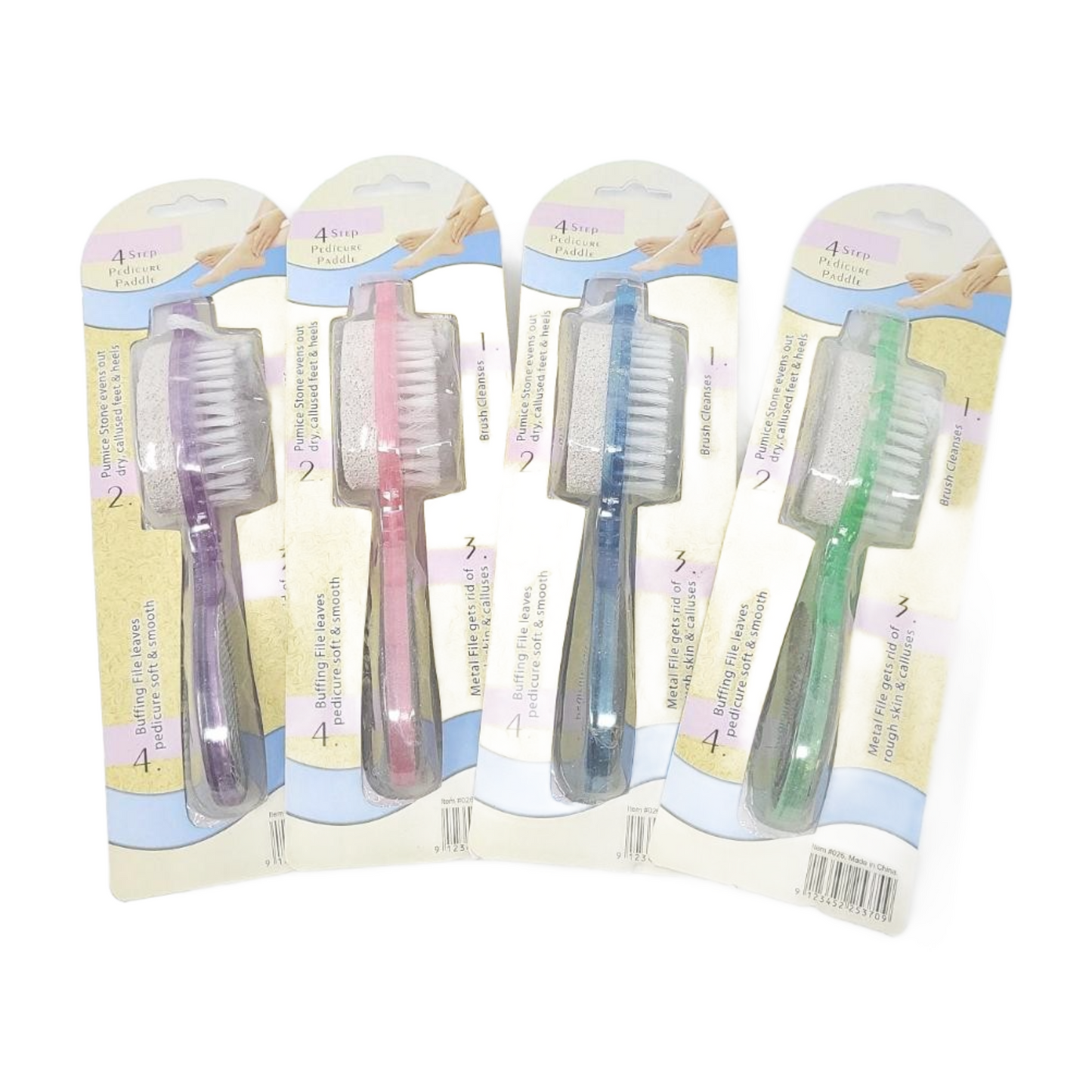 Pedicure Paddle, 4 Step, (Blue/Pink/Purple)