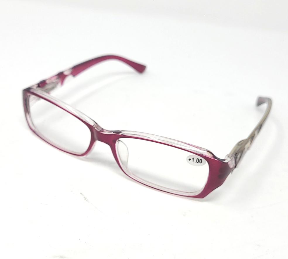 Reading Glass, w/ Spring (Red, 1.00)