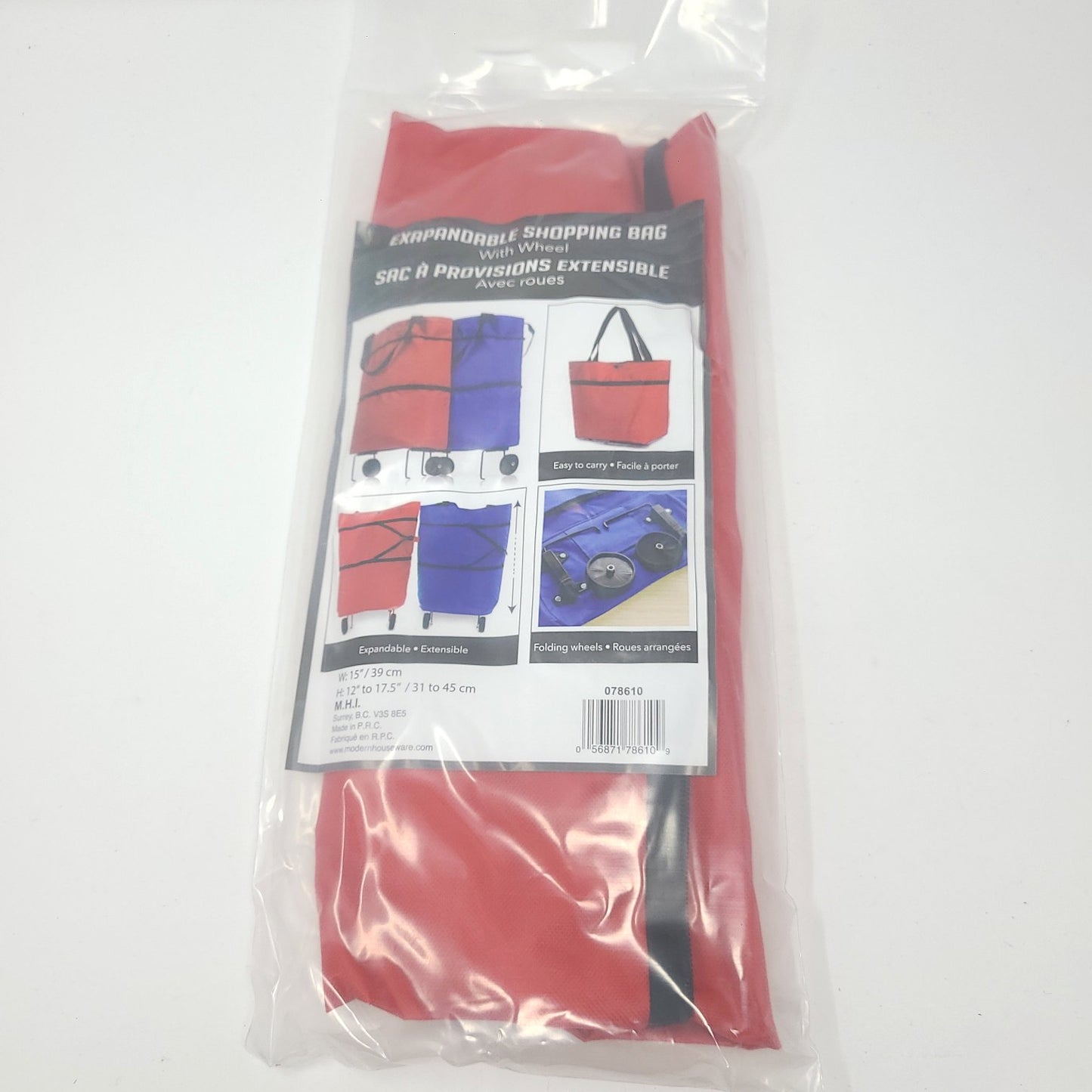 Shopping Bag, w/ Wheel, Foldable