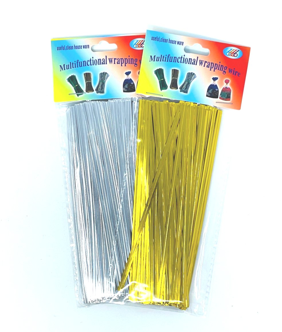 Wrapping Tie, Metallic (Gold/Silver, 15cm)