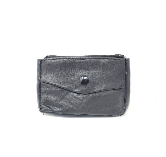 Coin Purse, Leather, Black (Small)