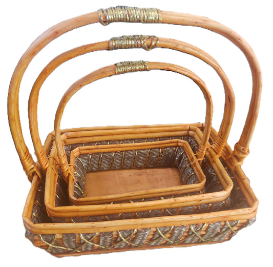 Basket, Set of 3, Bamboo