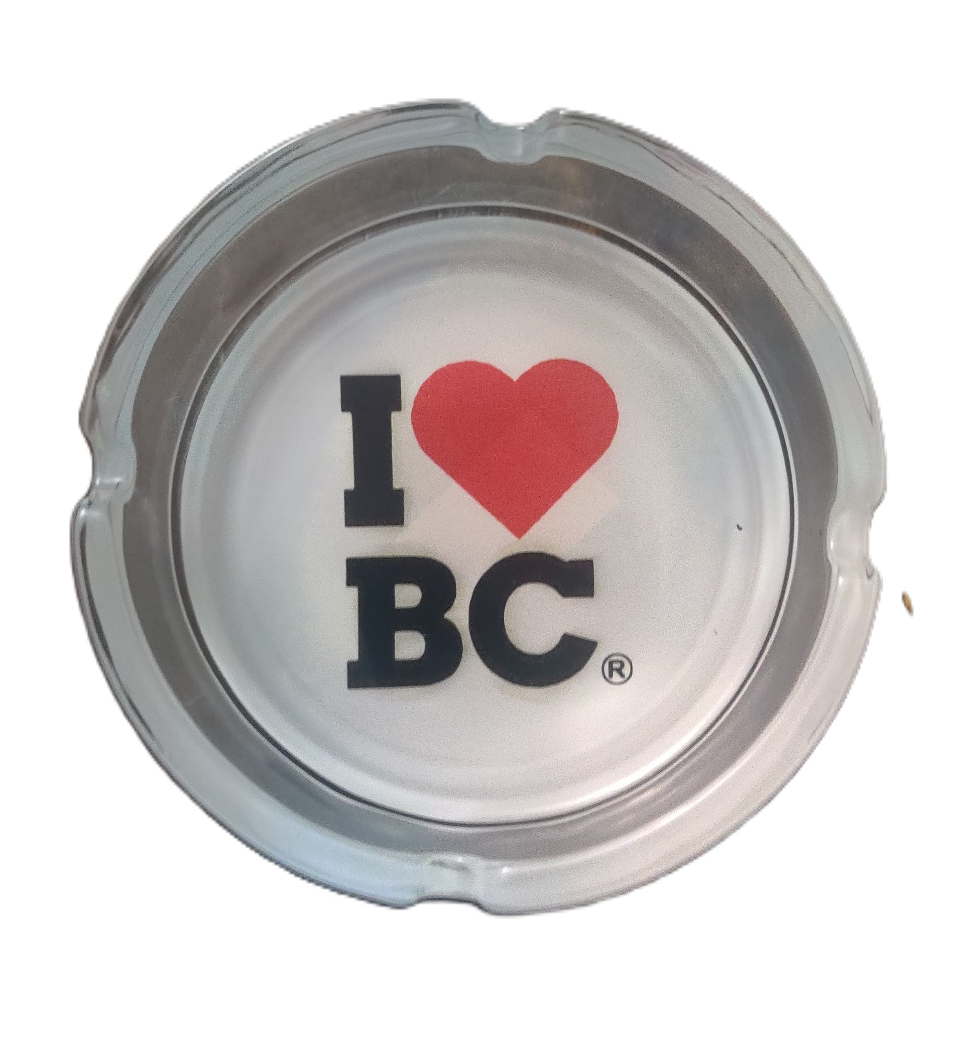 Ashtray , Glass (Round), Printed, Heavy Duty.