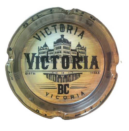 Ashtray , Glass (Round), Printed, Heavy Duty.