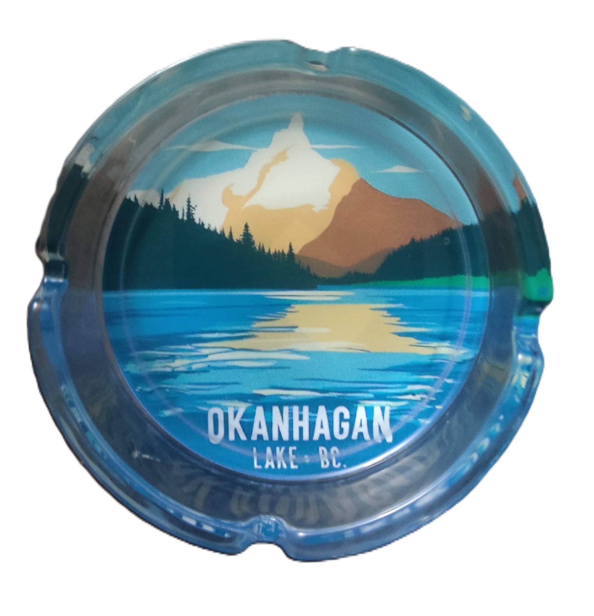 Ashtray , Glass (Round), Printed, Heavy Duty.