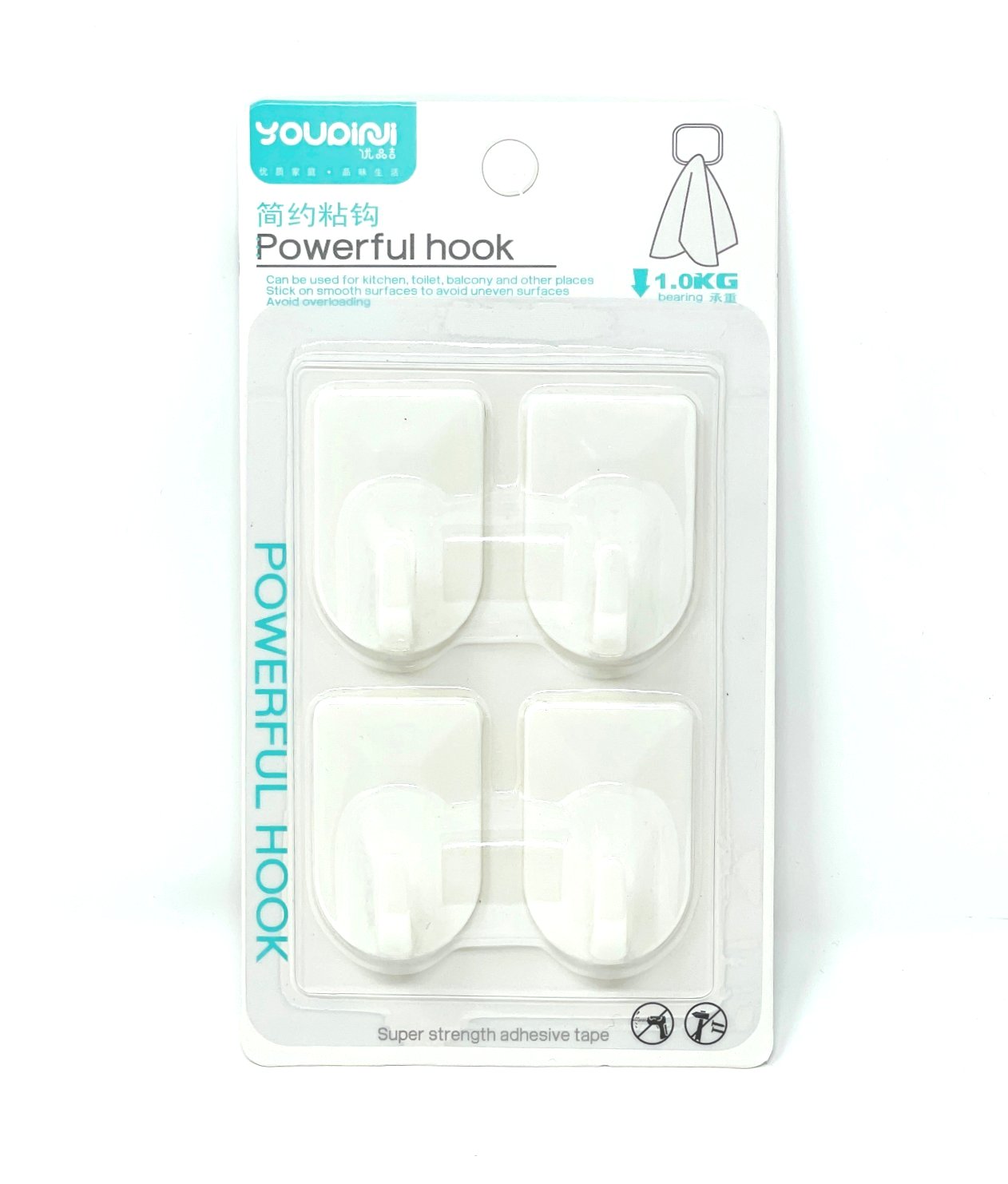 Power Hook, Adhesive (Medium, 4 units/pack)