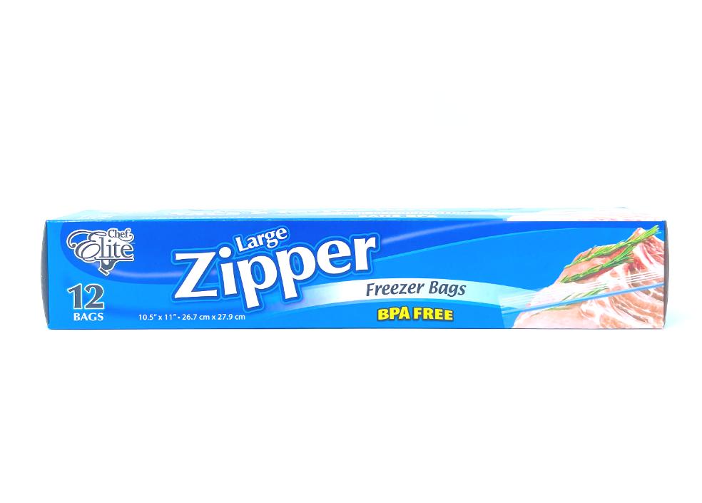 Storage Bag, Freezer, Zipper (Large, 12 units/pack)