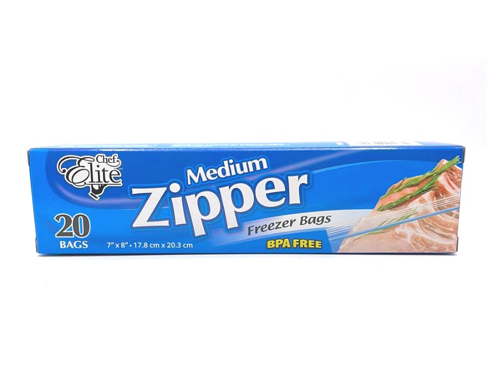 Storage Bag, Freezer, Zipper (Medium, 20 units/pack)