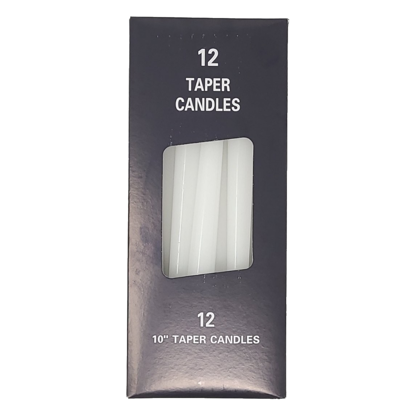 Candle, White, Taper, (12 units/pack, 10")