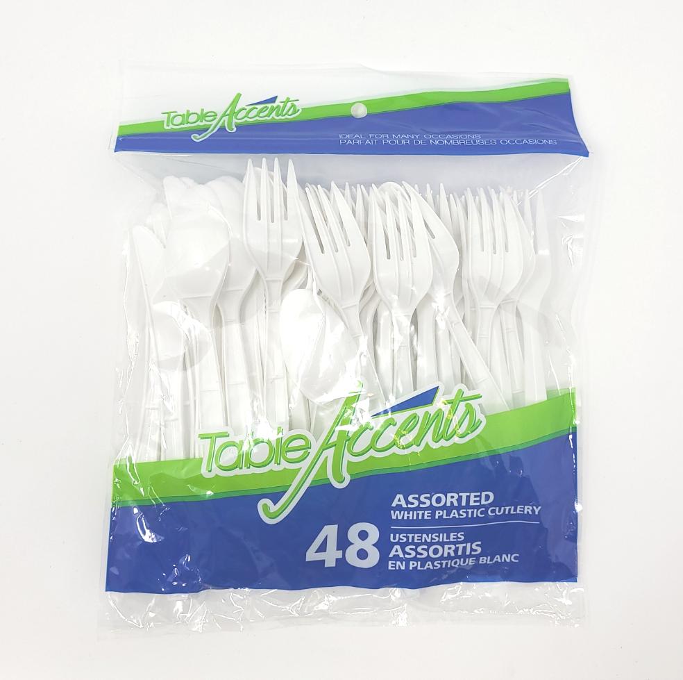 Plastic Cutlery, Assorted, Disposable (48units/pack)