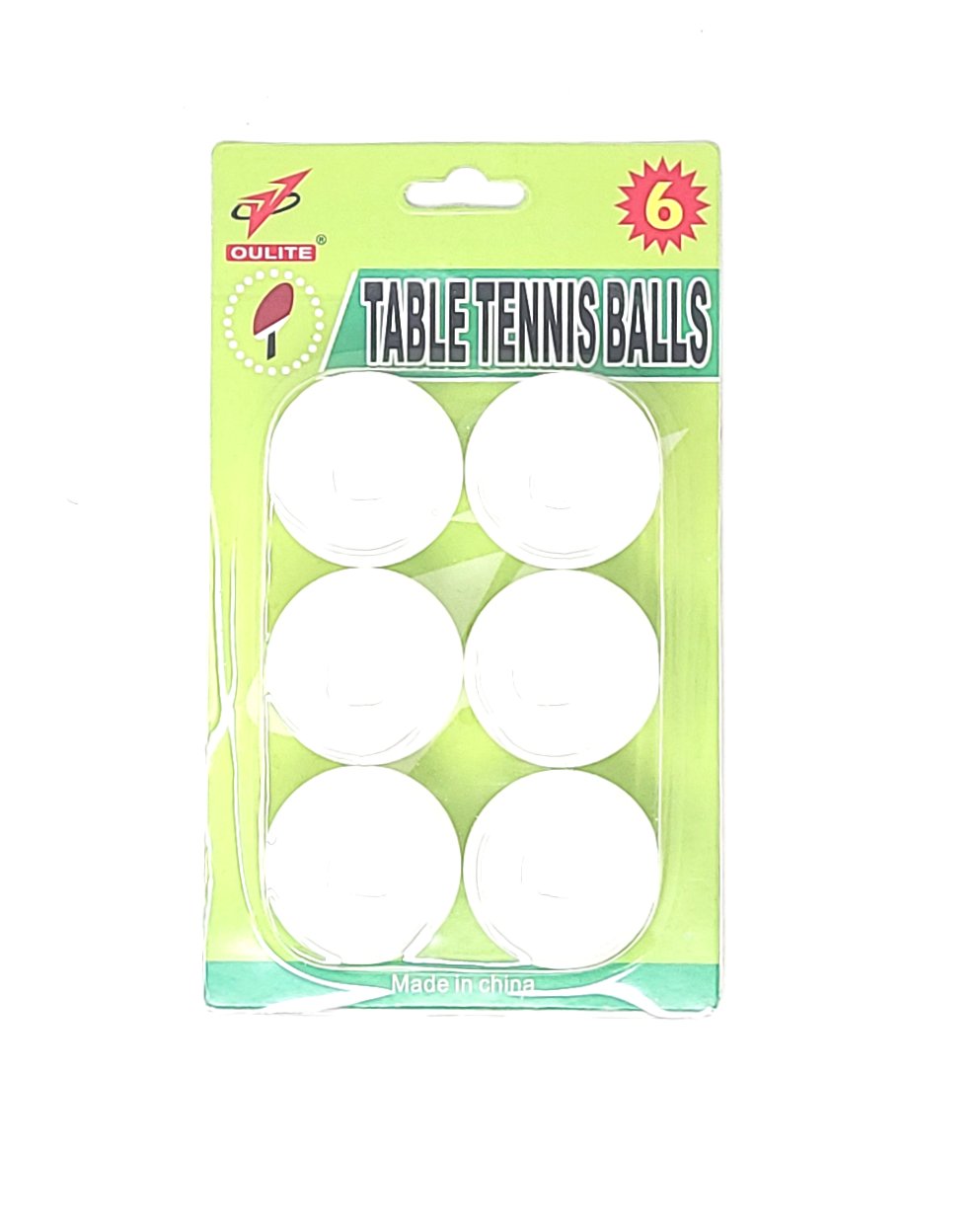 Table Tennis Balls, White/Orange (6 units/pack)