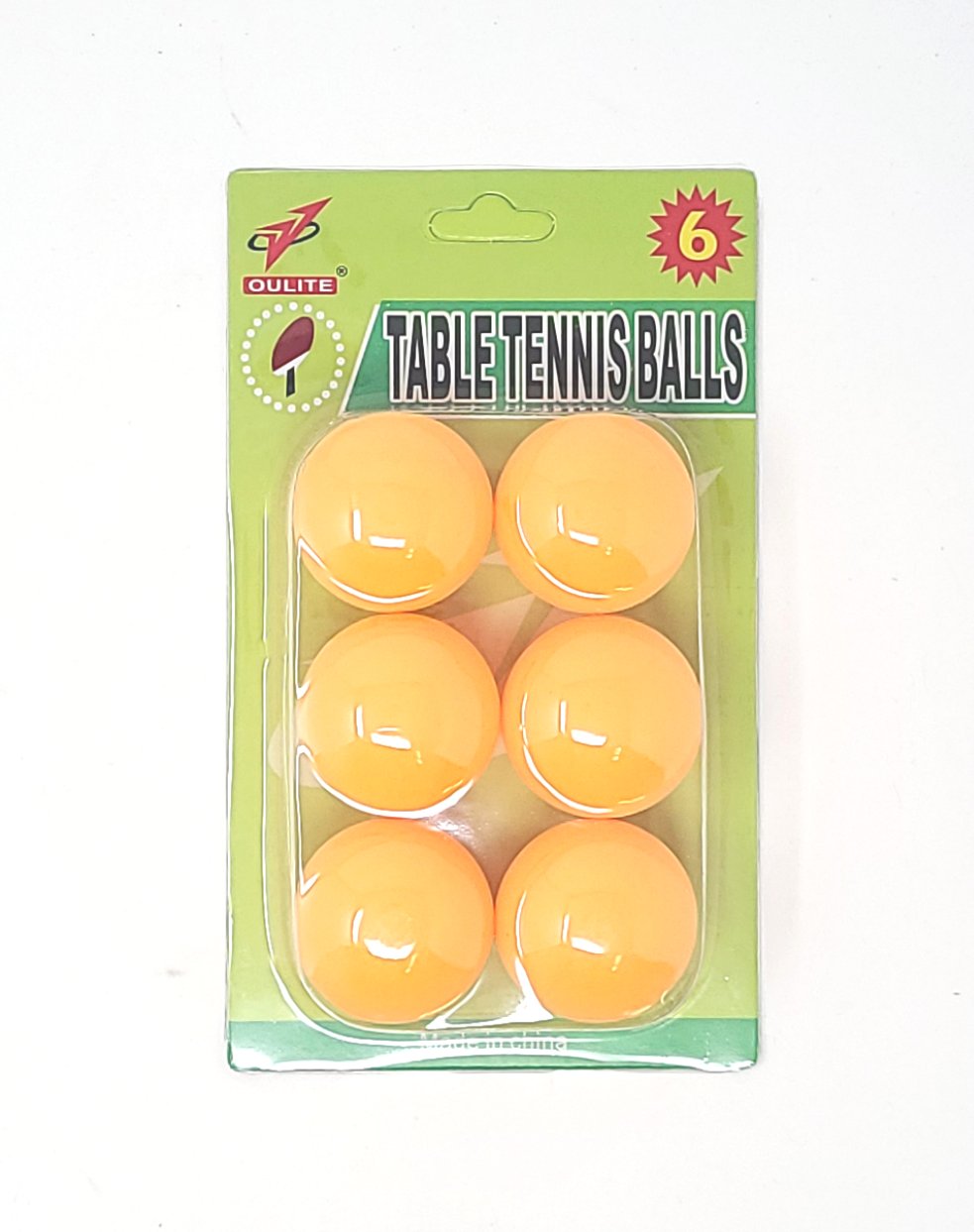 Table Tennis Balls, White/Orange (6 units/pack)