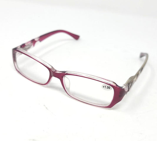 Reading Glass, w/ Spring (Red, 1.00)