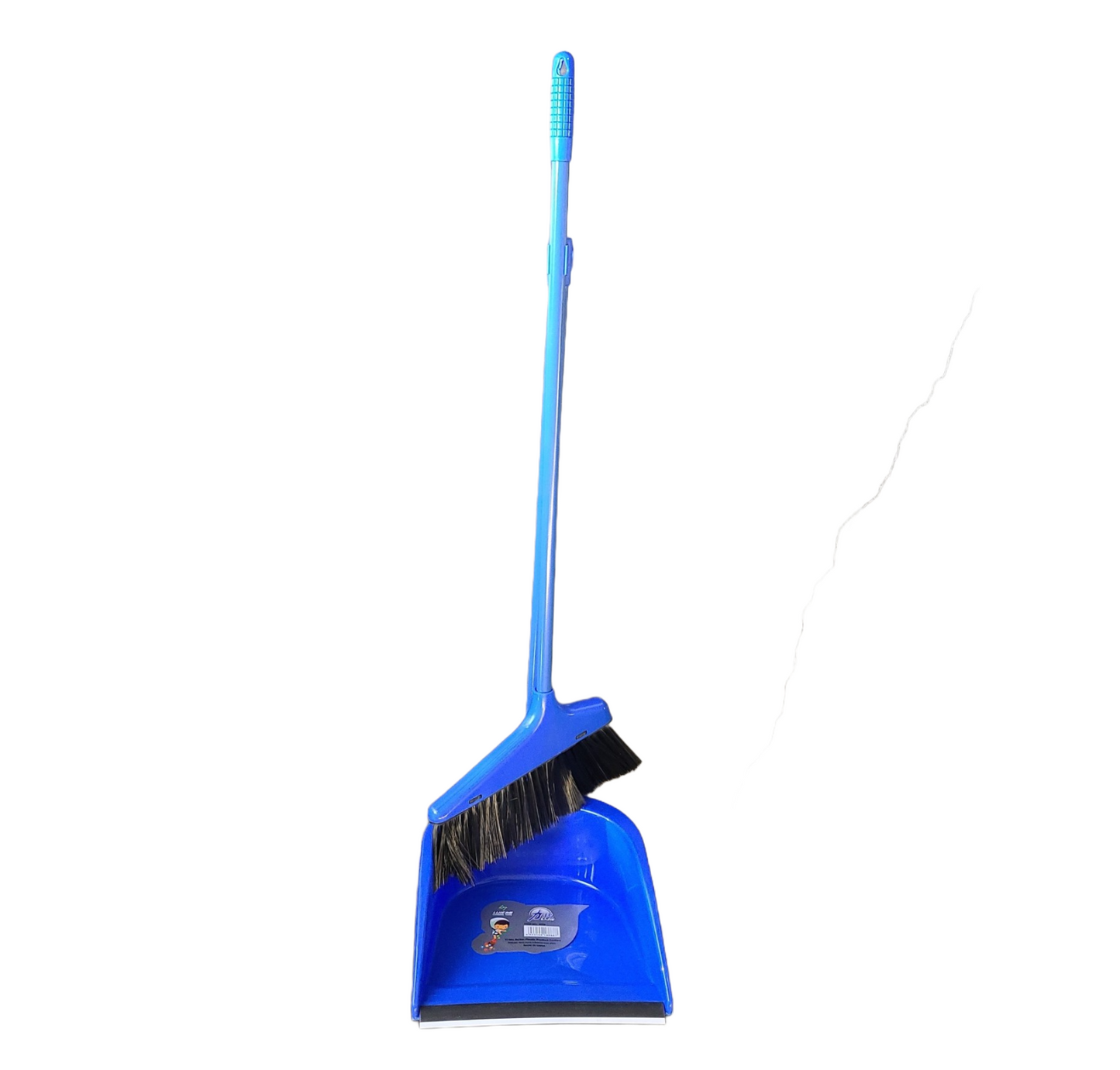Broom with Dustpan, Long Handle (Blue/Green/Pink)