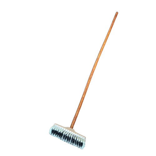 Hard Floor Brush, w/ Wooden Stick (Medium)