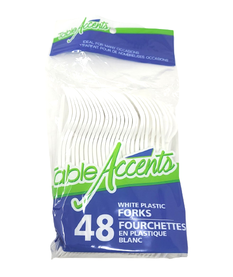 Plastic Forks, Disposable, Cutlery (48 units/pack)