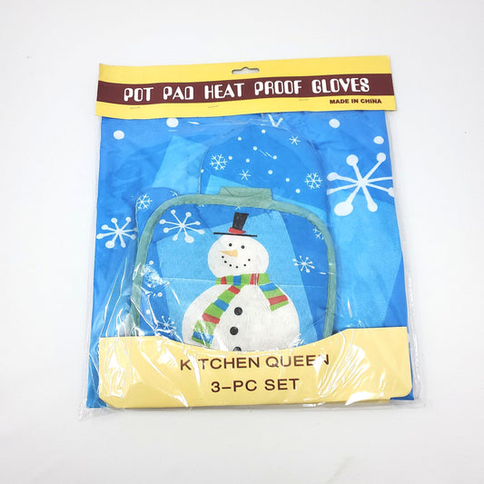 Christmas Apron, Oven Mitt and Pot Holder Set