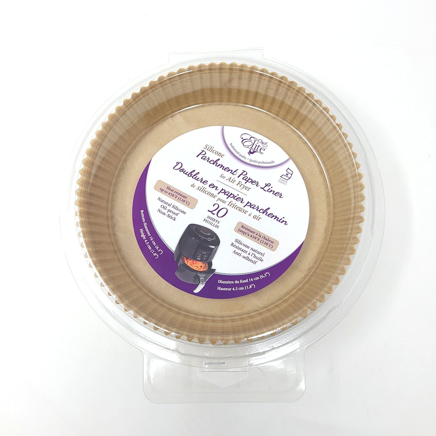 Air Fryer Parchment Liners (6.3"X1.8", 20 units/pack)