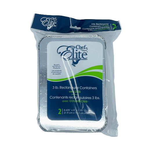 3lb Rectangular Container, with Lid (2 units/pack)
