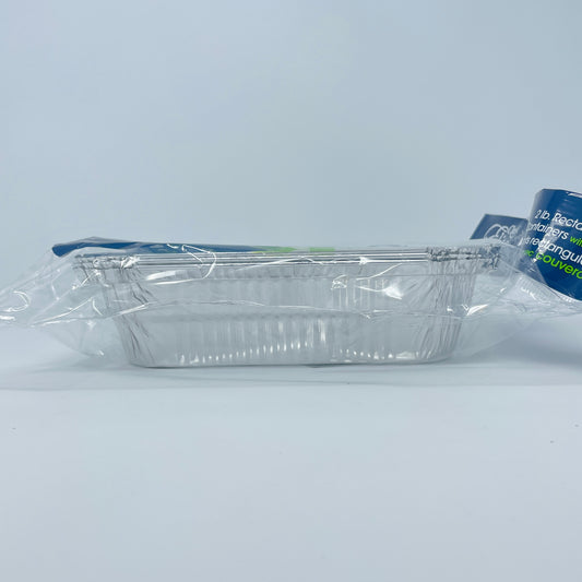 2lb Rectangular Container, with Lid (3 units / pack, 7.375 x 5.25 x 2")