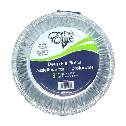 Pie Plates, Deep (3 units/pack, 9" dia x 1.375")