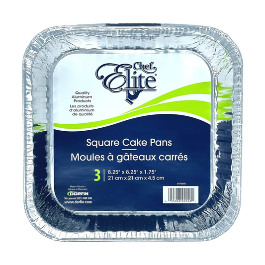 Square Cake Pans (3 units/pack, 8.25" x 8.25" x 1.75")