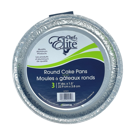 Round Cake Pans (3 units/pack, 9" × 1.5")