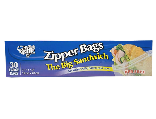 Storage Bag (Big Sandwich, Zipper, 30 units/pack)