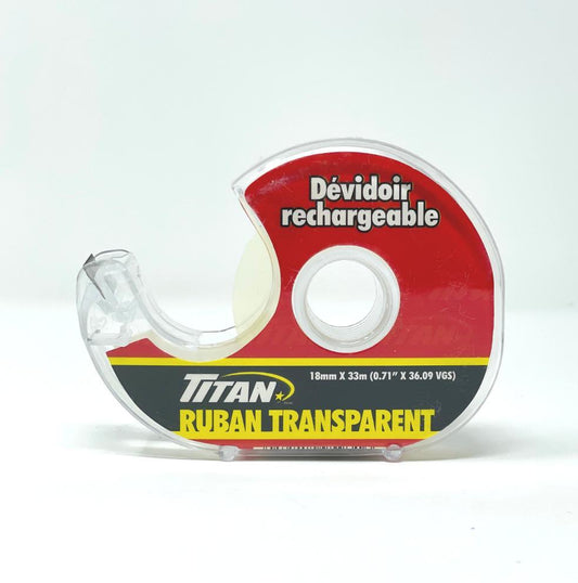 Tape, w/ Dispenser, Titan, Transparent.